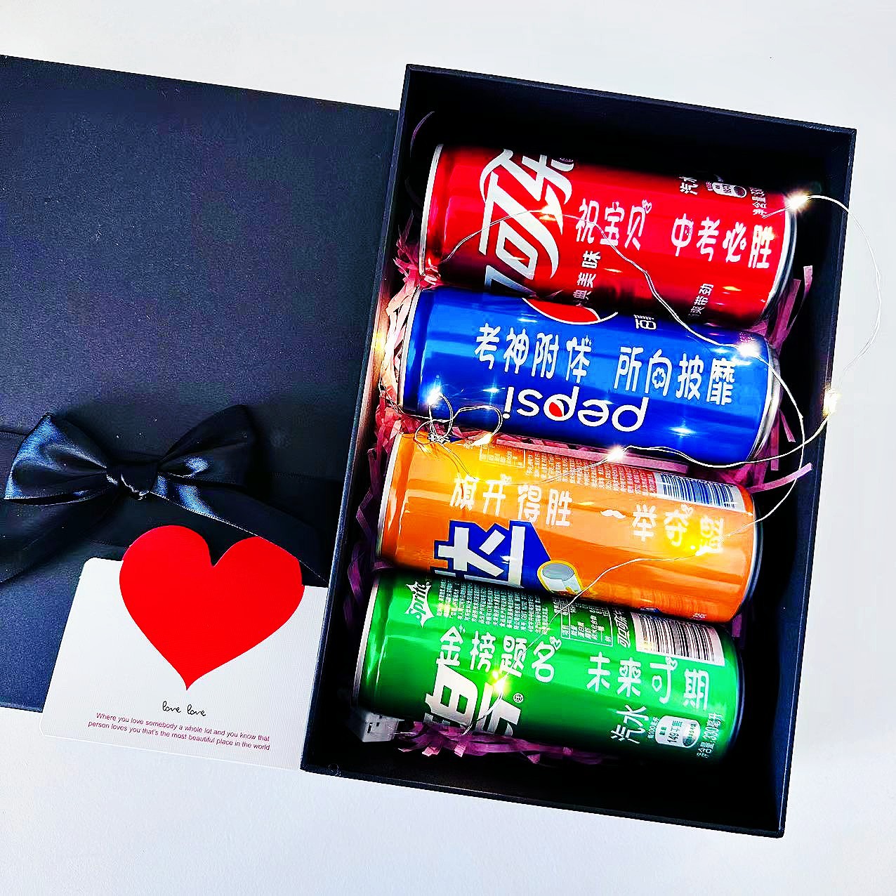 中考加油励志礼盒 金榜题名礼盒可乐刻字创意礼品套装毕业伴手礼