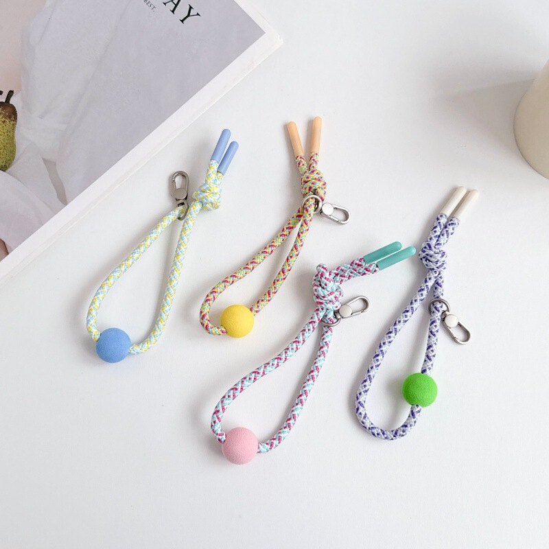 Summer Dopamine Color-Contrast Leather Pattern Bubble Ball Phone Charm with Short Wrist Strap, Versatile Bag Accessory, Portable Summer Dopamine Color-Contrast Leather Pattern Bubble Ball Phone Charm with Short Wrist Strap, Versatile Bag Accessory, Portable