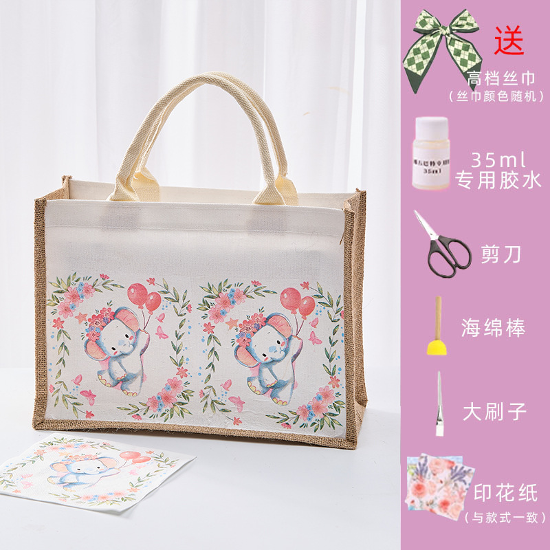 手工diy蝶古巴特包材料包帆布包帆布袋创意制作手绘礼物团建沙龙|undefined