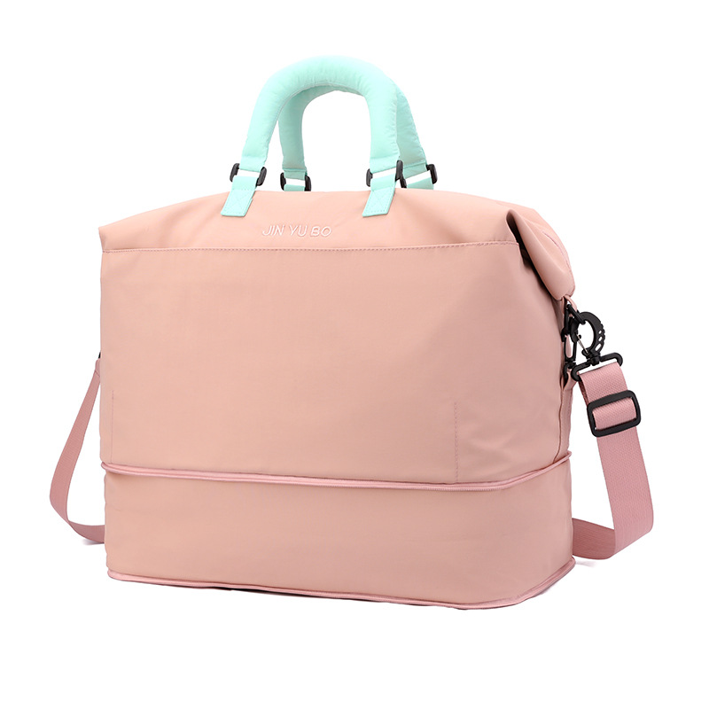 Nueva bolsa de viaje expandible, bolsa de viaje corto de gran capacidad para mujeres, bolsa de mano, bolsa de fitness ligera, separación seca y húmeda.