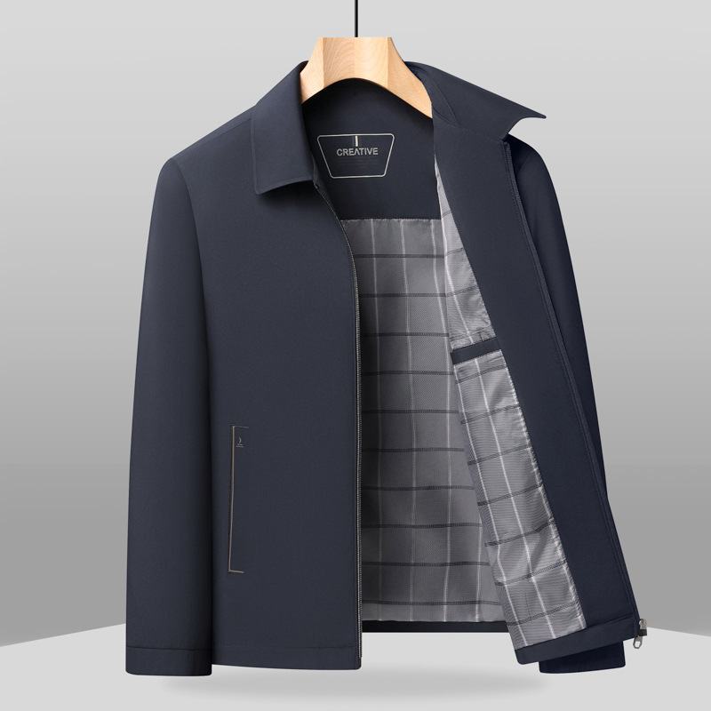 Milk Silk Jacket for Men, Spring and Autumn Business Casual, Soft, Windproof, Wrinkle-Free, Non-Iron, Anti-Wrinkle, Lapel Collar, Outerwear Milk Silk Jacket for Men, Spring and Autumn Business Casual, Soft, Windproof, Wrinkle-Free, Non-Iron, Anti-Wrinkle, Lapel Collar, Outerwear