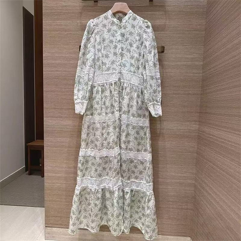 French-Style Niche 2026 Spring-Summer Vacation Style Hollow-Out Multi-Layer Lace Patchwork Long Floral Dress French-Style Niche 2026 Spring-Summer Vacation Style Hollow-Out Multi-Layer Lace Patchwork Long Floral Dress