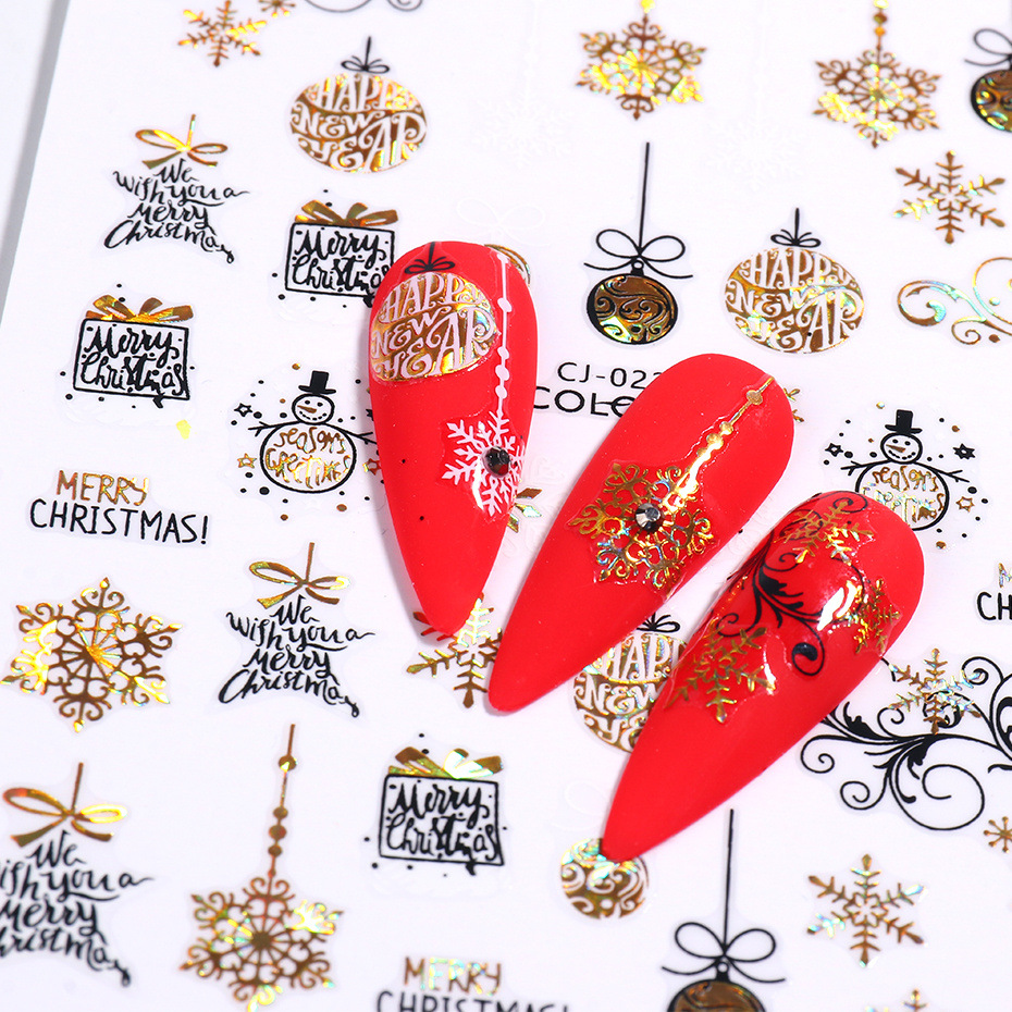 3g Weight Nail Patches Nail Supplies 1 Piece Quantity Santa Claus Pattern Simple Style Style Simple Style Santa Claus Paper Nail Patches 1 Piece 4