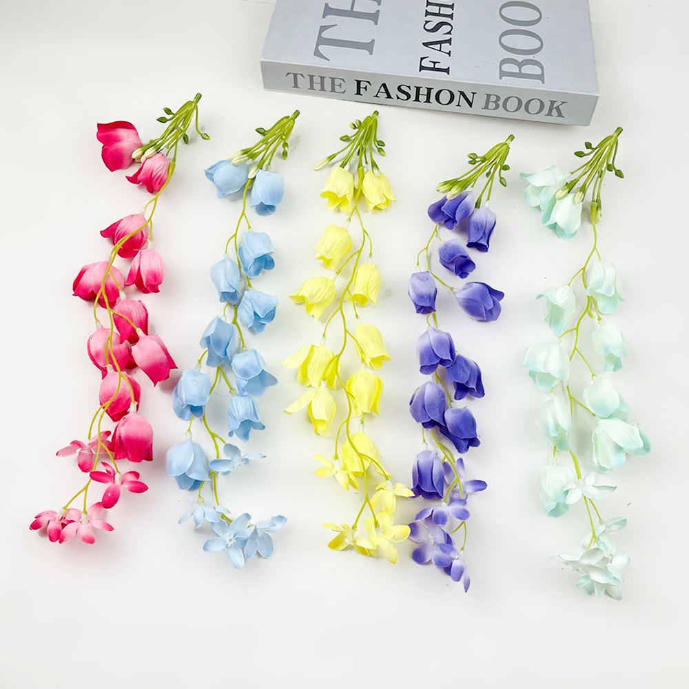 Artificial Flower Fishing Bell Flower String DIY Handmade Headdress Garland Material Props Making Wedding Hall Flower Wall Flower Arrangement