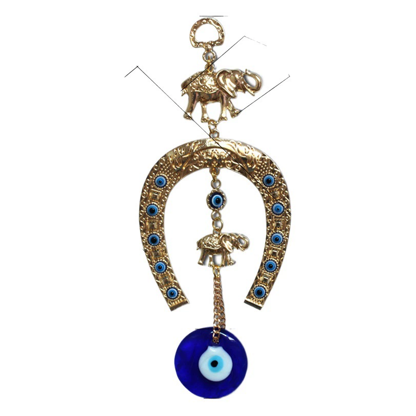 Глаз дьявола Гальваника Золотой слон Подкова Железный сплав голубые глаза украшения настенные золотые украшения