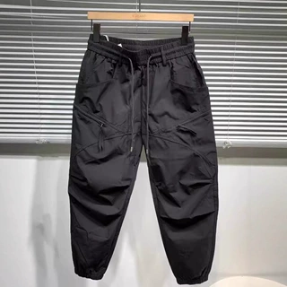 日系潮流多口袋休闲工装裤男春夏季新款宽松束脚裤百搭速干小脚裤