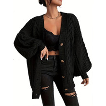 D 43765 Twist V-neck loose cardigan �黨 V ����ɿ���