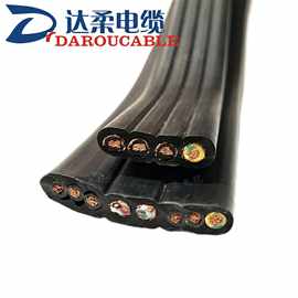 双护套屏蔽电动门行车随行特种扁电缆 TVVBPG 多芯耐油防水带钢丝