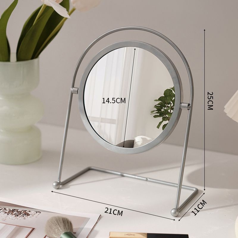 Espejo doméstico de explosión transfronteriza dormitorio espejo decorativo dormitorio espejo de maquillaje dormitorio espejo de vestir espejo de escritorio de metal de alto valor