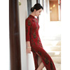 Jane Limei 2021 Autumn and winter new pattern cheongsam Retro lady temperament literature Long cheongsam Dress