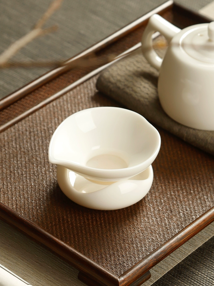 P66D mutton fat jade white porcelain tea filter tea strainer tea strainer tea strainer tea strainer kungfu tea set