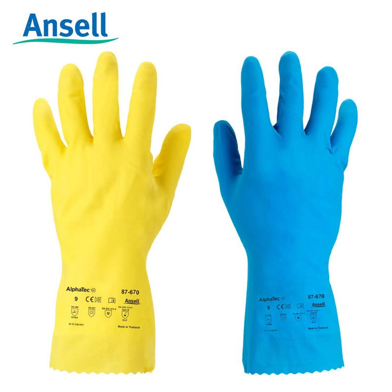 Ansell AlphaTec 87-670天然橡胶手套清洁防护手套核工业清洁手套