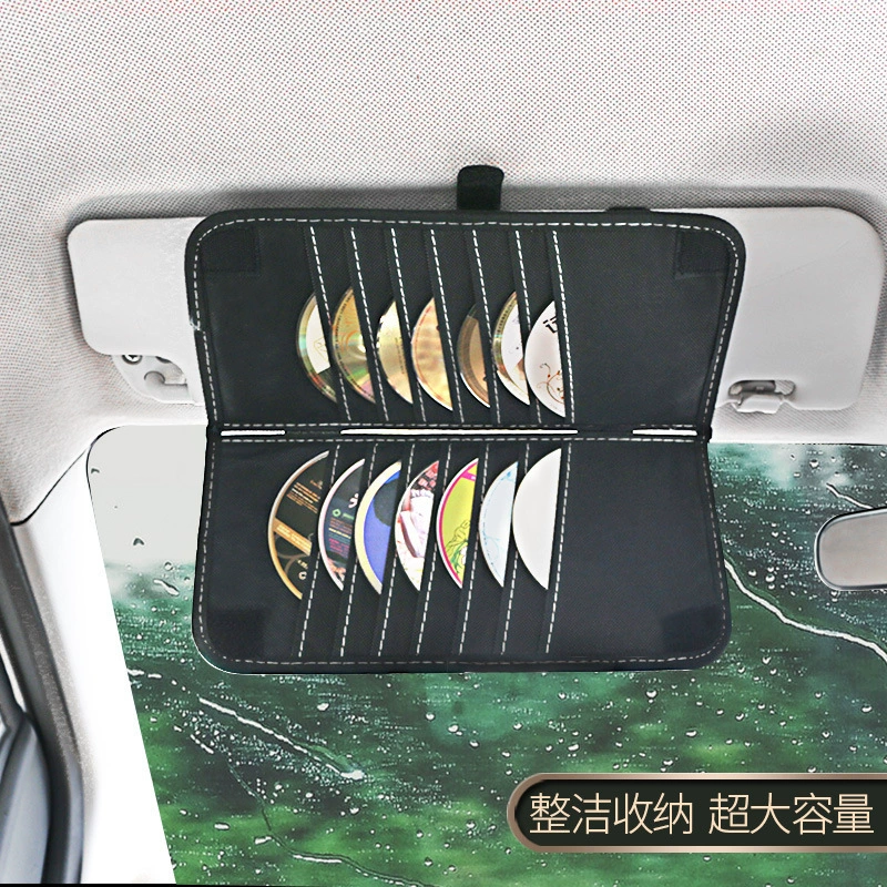 DeRanFu Double-Layer Auto Storage Bag - 3-in-1 Case for Wipes & CDs, Stylish & Functional ДеРанФу Двухслойная сумка для хранения в автомобиле - 3-в-1 чехол для салфеток и CD, стильный и функциональный