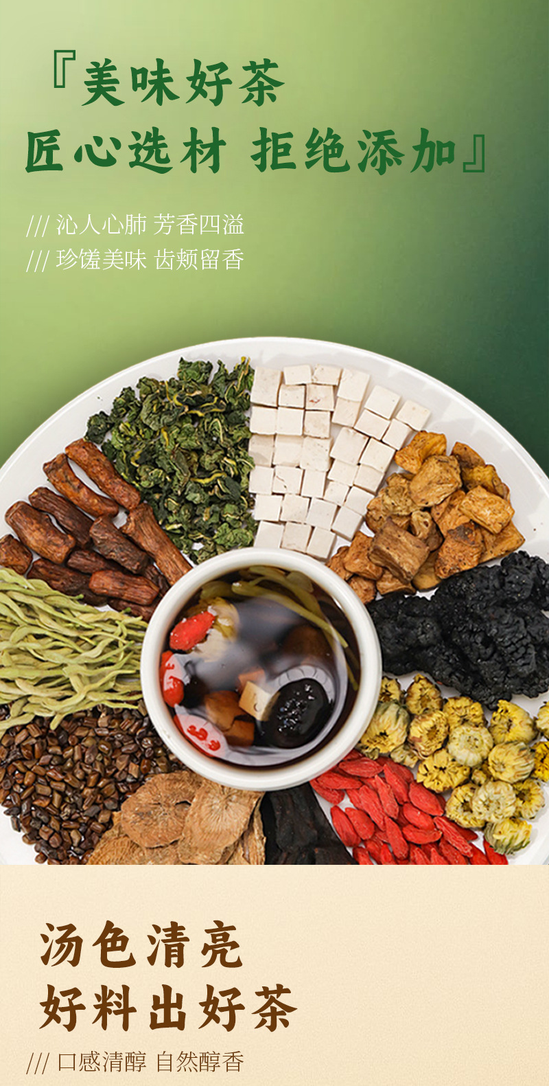 Jiuwei Fushi Tea Nine Herb Dampness Support Blend 150g Tea Bags Hot Brew Wellness Tea specifications