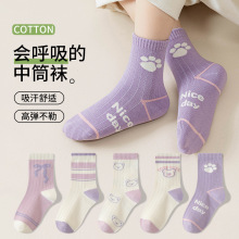 春秋冬季儿童袜子男女童a类中筒棉袜诸暨童袜6-12岁卡通学生运动
