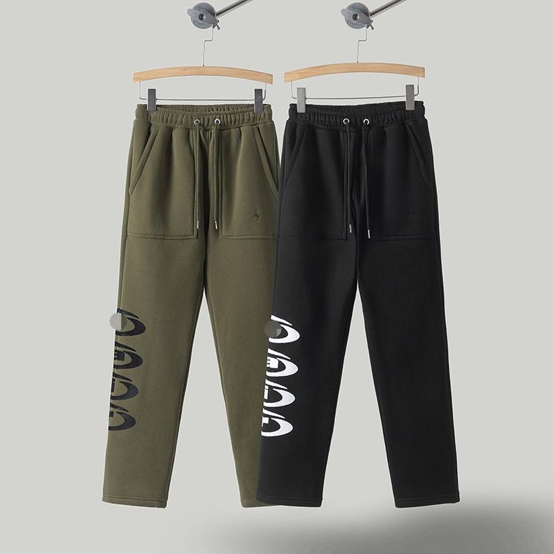 Travis Scott Cactus Jack Joint Letter Printed Fall/Winter fleece-lined Sweat Pants Slim-Fit Long Pants