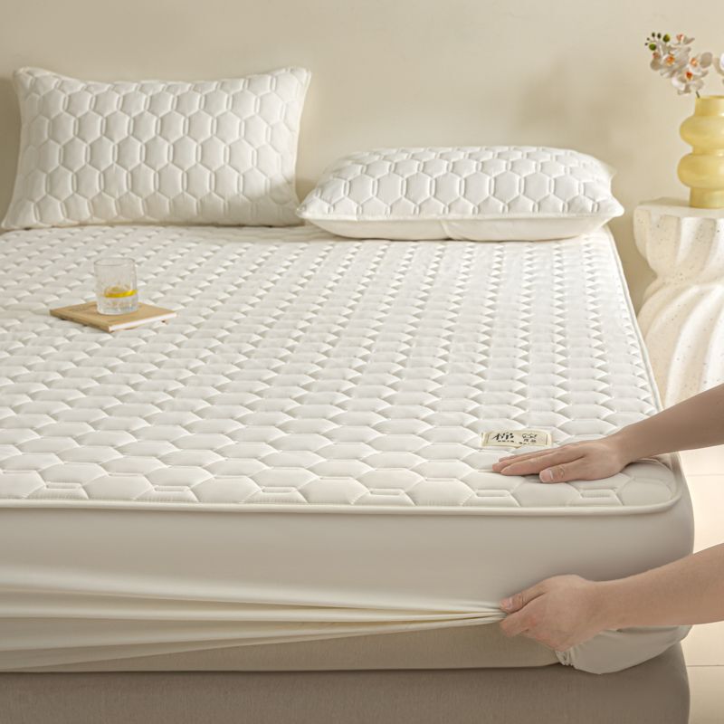 Class a Maternal and Infant Cotton Fitted Bed Sheets, Thickeneded Three-Piece Simmons Dust-Proof Full-Surround Protective Cover Quilted Single Factory