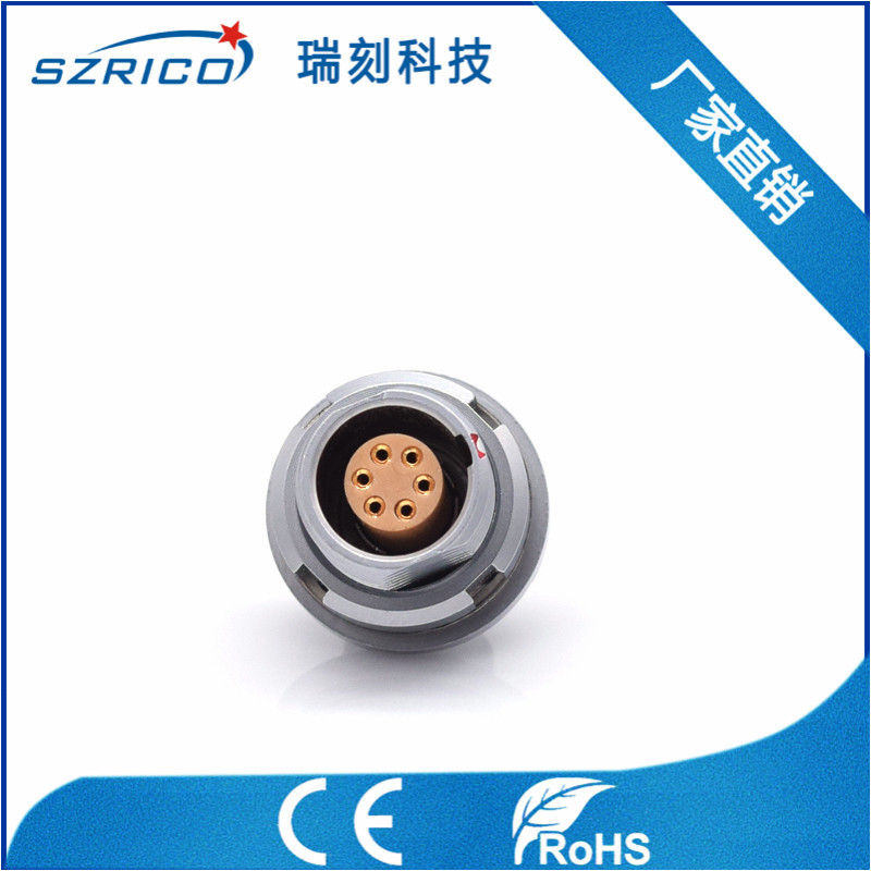 密封型外固定座60度1B6芯非护套防误插电缆插座装插针防水连接器