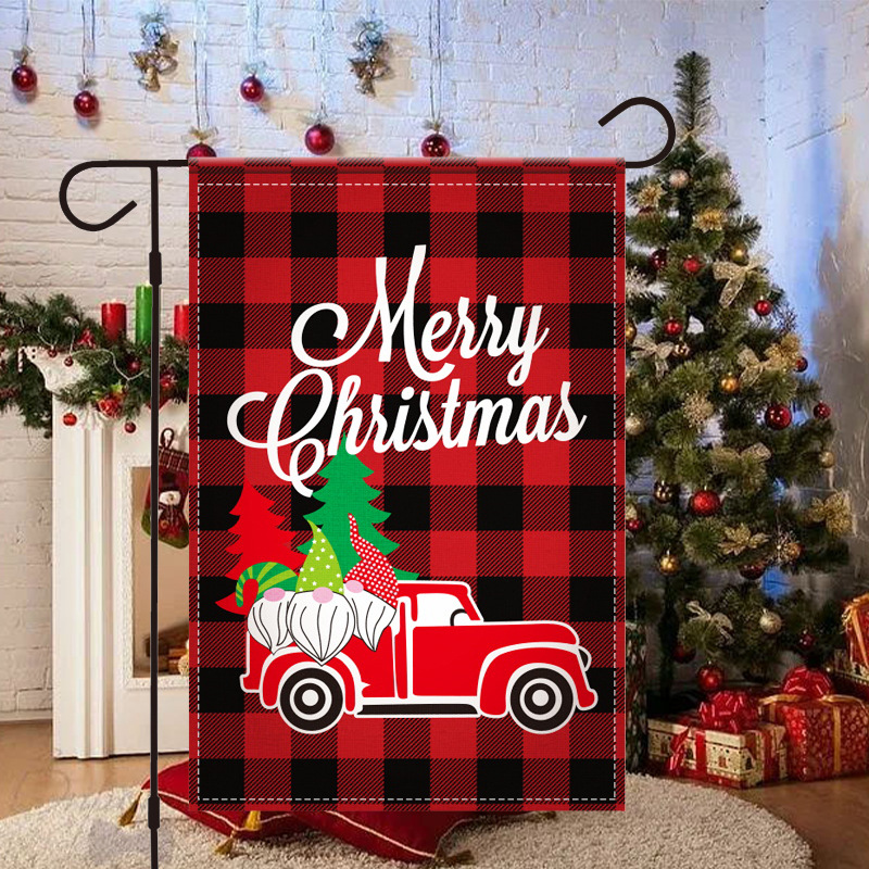 Santa Claus Garden Flag – Double-Sided Printed Holiday Decoration For Yard, Porch & Festive Outdoor Decor (5 Classic Christmas Designs)_voghion.com
