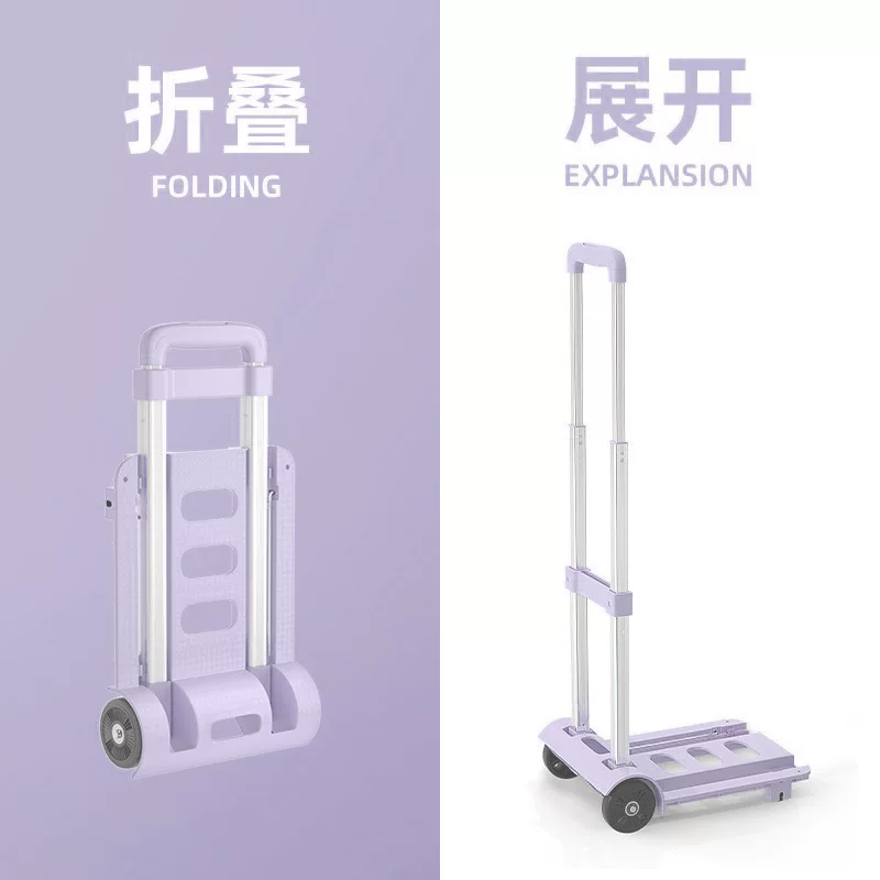 Folding luggage suitcase for moving, handheld cart