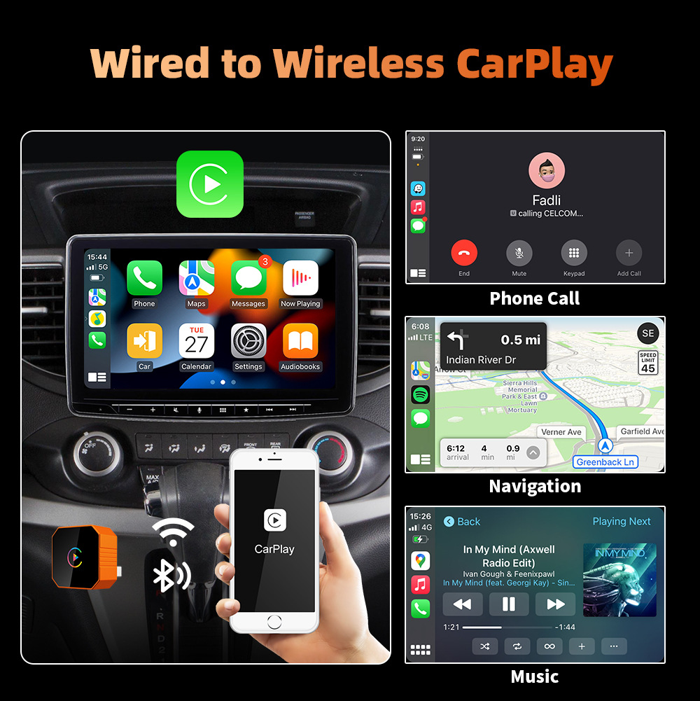 New Hot-Selling Wired-To-Wireless Carplay Box/Android Auto Two-In-One Adapter Car Connectivity Box
