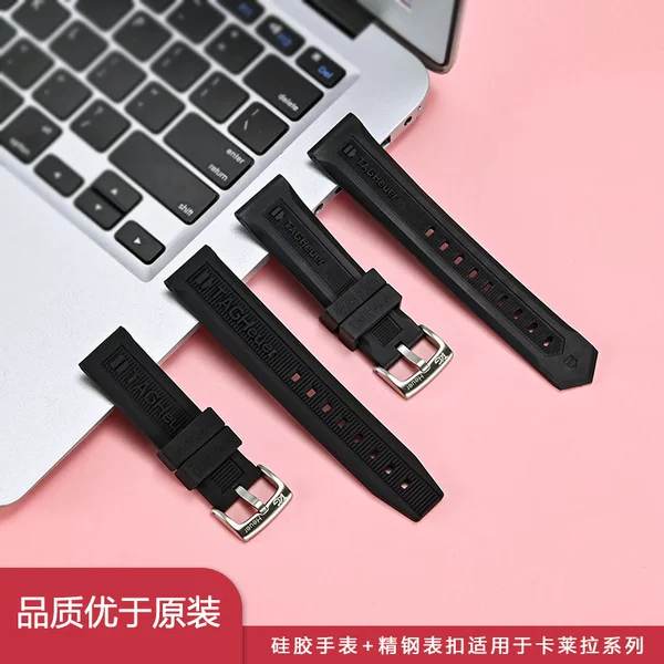 Silicone Tag Heuer Carrera Series Tagh Luxury 22Mm/20Mm Watch Strap Buckle in Stock, Fluororubber Watch Strap with Tools