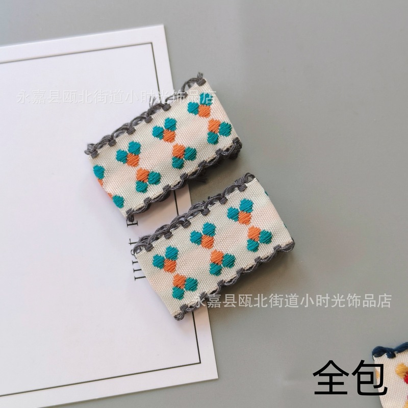 (1 つの価格) 新しい韓国スタイル 3.5--6 センチメートルオールインクルーシブつば広子供用刺繍生地ジュエリーヘアピンアクセサリー|undefined