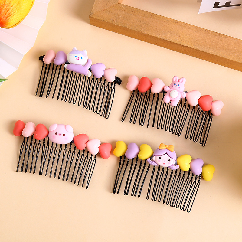 Peine de cabello roto lindo para niños, nueva pinza de cabello roto de dibujos animados de verano para niñas, artefacto de acabado de cabello roto, horquilla, accesorios para el cabello para niñas