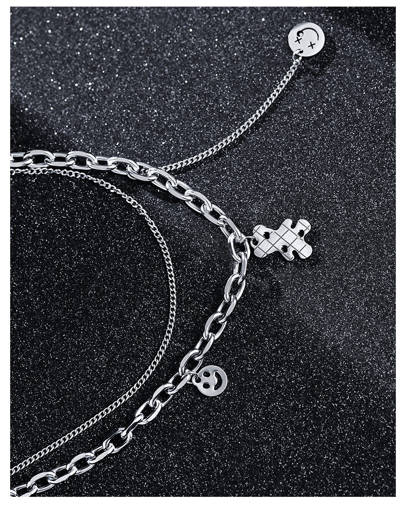 双层小熊笑脸项链_08