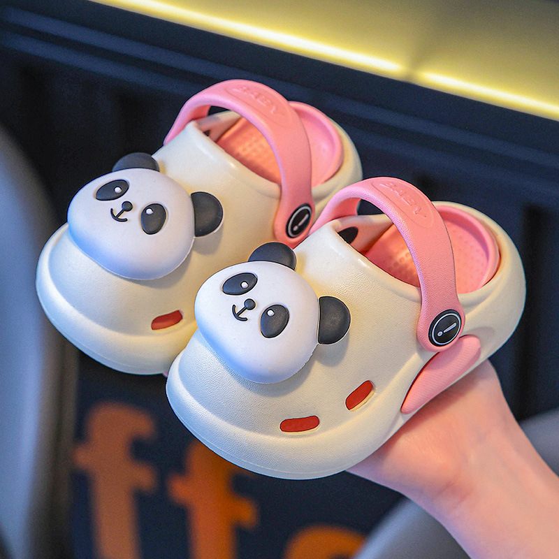 Zapatos para niños, sandalias para niños, bebés de verano, nuevos niños, zapatillas de animación antideslizantes para niños, zapatillas de panda para niños