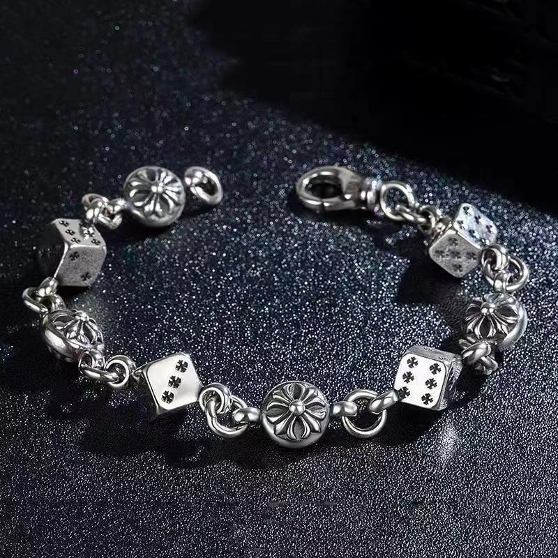 Fashion Dice Bracelet Cross Bracelet Men's Bracelet Women's Trendy Retro Personality Cool Punk Hip-Hop