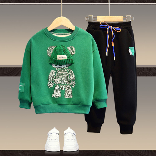 Children's Spring Outfit Sweatshirt Set 2024 New Model for Middle and Large Kids, Stylish Spring Season for Boys and Girls, Trendy and Fashionable