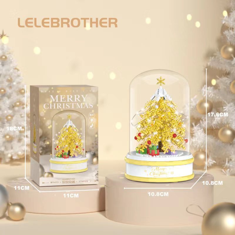 レゴのオルゴールと互換性があります。クリスマスツリーの積み木の小さい粒子は女の子の男の子の6-12歳の子供の益智のおもちゃを詰めます。|undefined