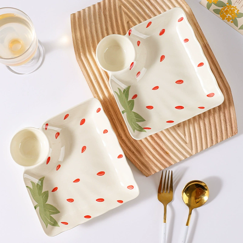 芬利兰 【2 packs】Unglaze color-Meet "Berry"-Dumpling plate ceramic [Main]