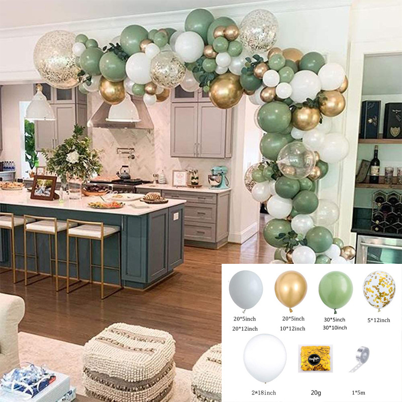 Transfronterizo Amazon látex Cadena de globos Boda Decoración del lugar de la boda Juego de globos de cumpleaños al por mayor