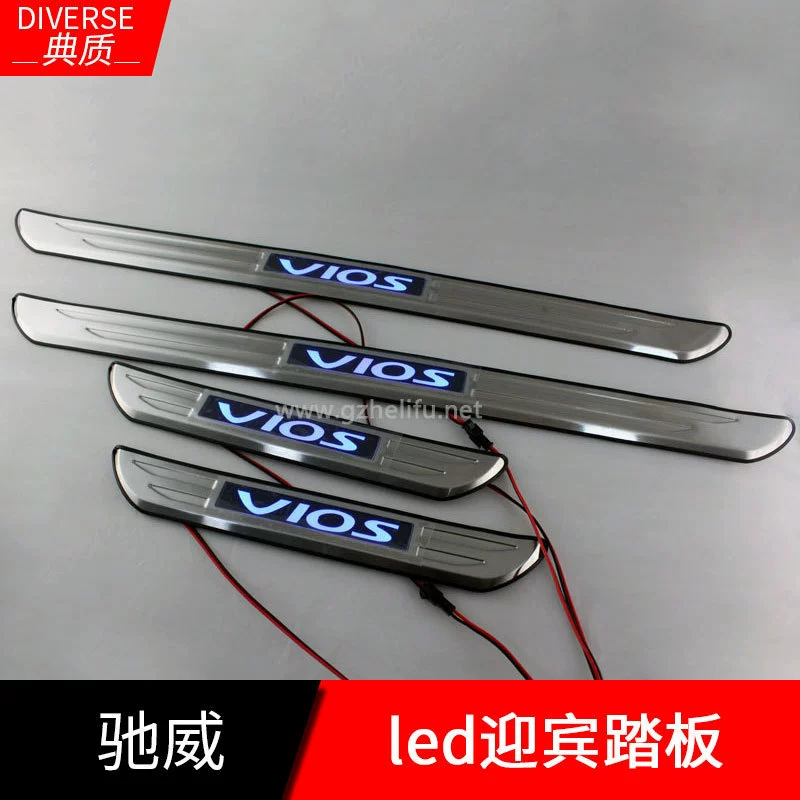 Подходит для 08-13 моделей Vios LED приветственная педаль из нержавеющей стали светодиодная приветственная педаль светодиодный порог для украшения
