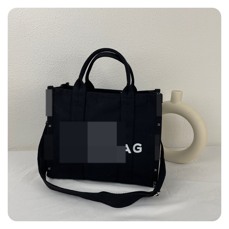 Bolso de mano de gran capacidad Bolso de mensajero de lona simple de moda Bolso de hombro de color de contraste para mujer de moda Simple y versátil