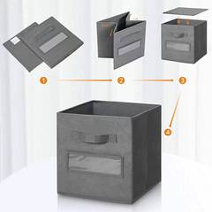 無紡布摺疊收納箱無蓋簡易收納盒加寬名片袋玩具儲物箱整理盒