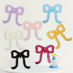 Matte Love Bow Balloon Aluminum Film Balloon Cross-border Party Decoration Photo Props Balloon Decoration