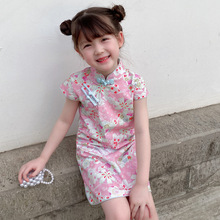 女童改良旗袍夏季小女孩中國風兒童連衣裙小童女寶寶櫻花唐裝漢服