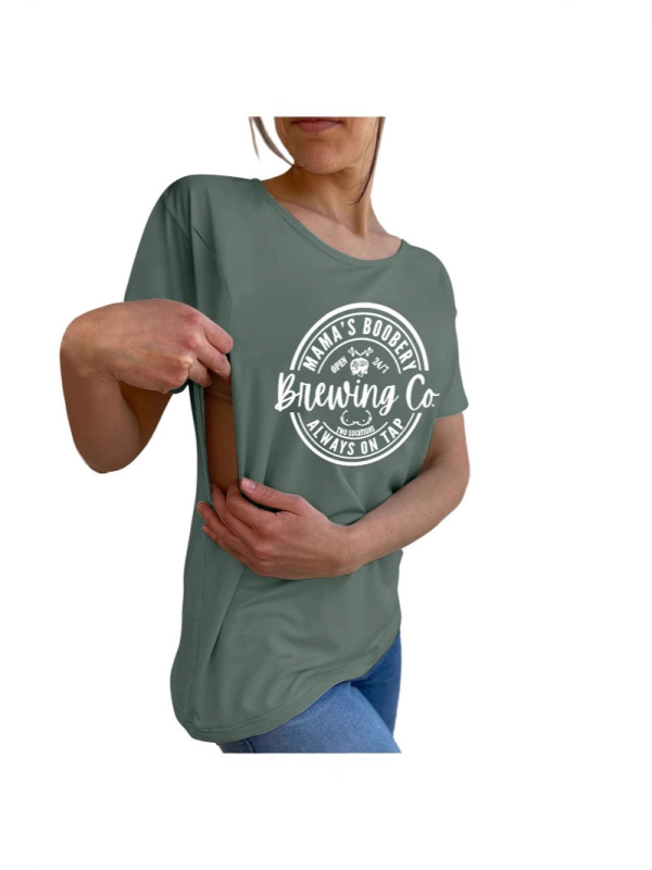 アマゾン欧米の対外貿易tシャツ女性半袖妊婦シャツ授乳服スポット卸売り|undefined