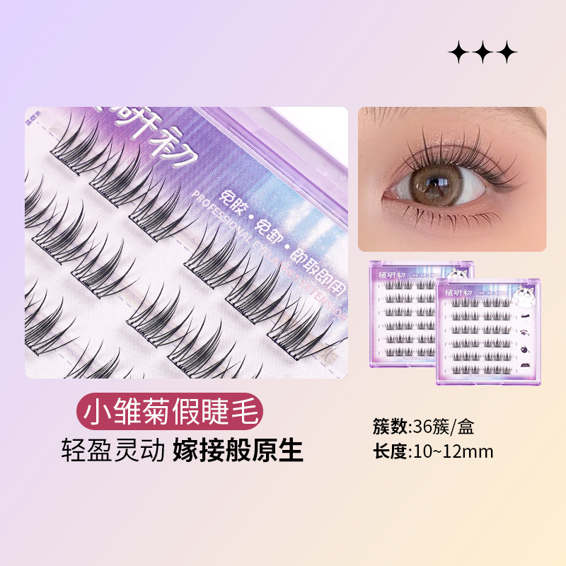 Zhiyichu Pestañas postizas sin pegamento de gran capacidad Retrato familiar Little Devil Pestañas inferiores Grupo de mujeres novatos Estilo natural Vuelo oblicuo