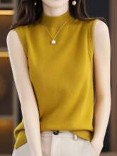 Y 95033 Half Turtleneck Knit Vest �������֯����