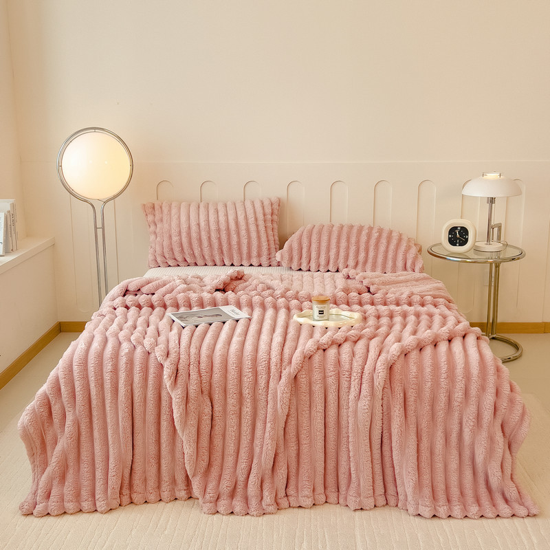 Luxurious Copy Rabbit Fur Throw Blanket Soft Warm Cozy跨境|undefined