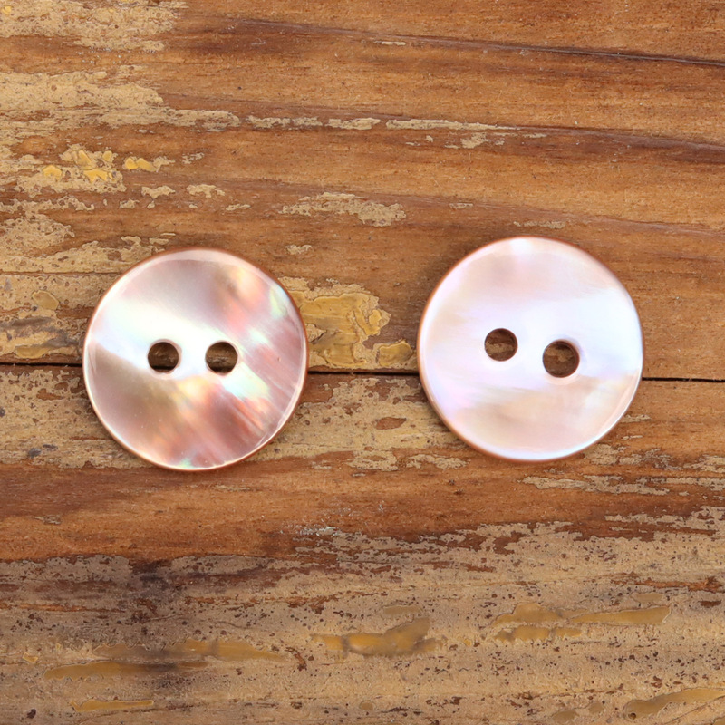 Irregular Textured Natural Pink Shell Buttons for Silk Shirts, Polo Fabric Buttons Paired with Commuter-Style Shirts