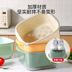 Pet二重の水たまりのアイデアは色のプラスチックの野菜のかごの果物のたらいの家庭用の台所にぶつかって果物と野菜の水たまりのたらいを収めます。