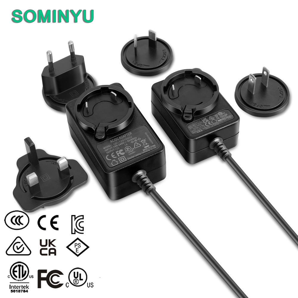 ETL认证12.6V1A 红绿灯转换头充电器UKCA认证5v 12v适配器