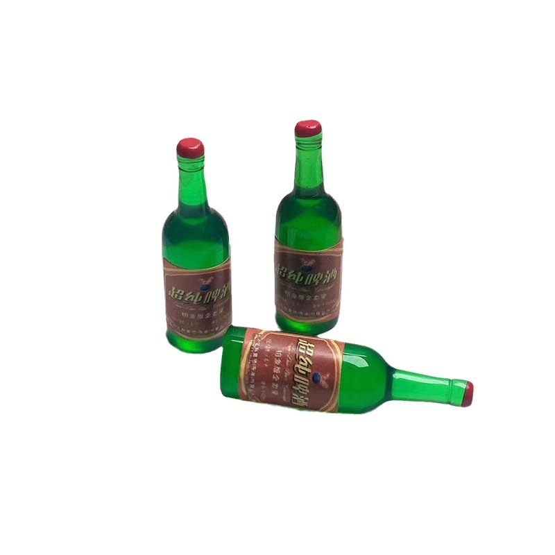 クリエイティブシミュレーショングリーンビール洋酒瓶小酒瓶diy夜灯置物樹脂小物夜灯アクセサリー|undefined