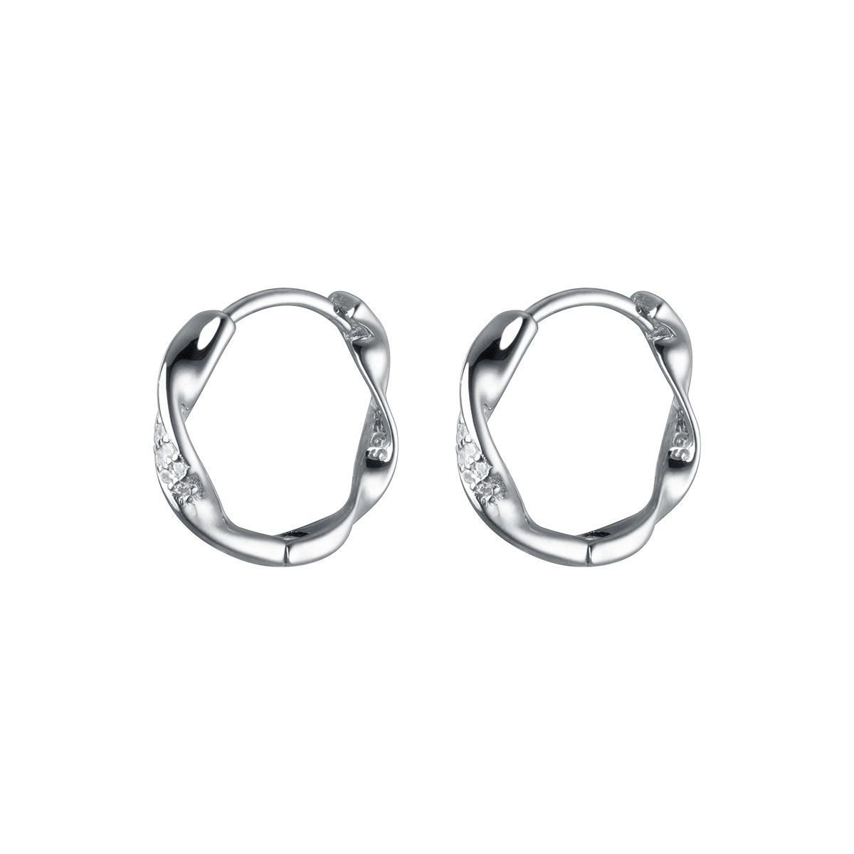Eloch s925 plata esterlina simple ins de diamantes de viento twisted pendientes 2022 nuevos pendientes de moda de mujer M02863