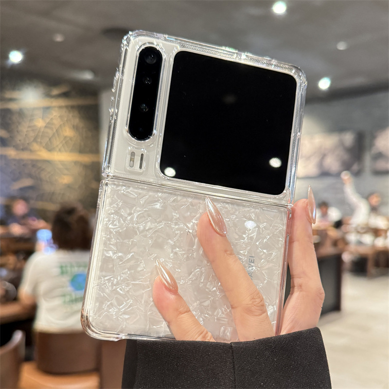 Suitable for Huawei Purax Mobile Phone Case New White Shell Pattern Purax Collector's Edition Foldableing Screen Protective Cover Pura